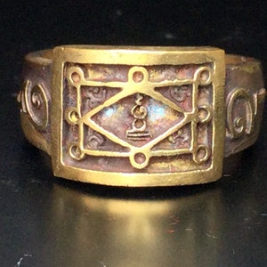 Rare Blessed Lp Kuay Magic Ring, Kositaram Temple / Powerful Lucky and Charm Sacred Talisman for Wealth / Holy Thai Buddhist Amulet / Gifts