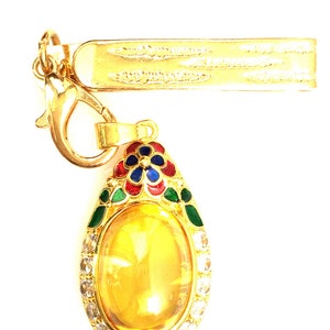 Yellow Naga Eye Stone Magic Silver Pendant / Top Good Luck and Charm Talisman / Rare Amulet for Rich Wealth / Very Nice Gift for Lady Girl