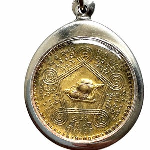Rare Rian Lp Chop B.E. 2514, Powerful Pendant Talisman / Helps Protect from Black-Magic / Lucky Charm Thai Amulet