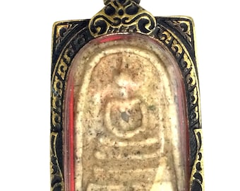 Very Rare Magic Powder Phra Somdet Pim Yai, Rakang Temple / Powerful Good Luck and Charm / Blessed Thai Buddhist Sacred Holy Antique Amulet