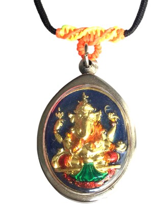 Collana Ganesh In Acciaio Inossidabile 316L: Portafortuna Indiano Uomo E Donna