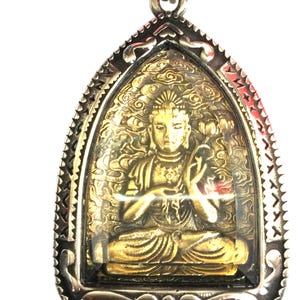 Rare Phra Sri-Sakayamuni Amitapa Holy Pendant / Powerful Talisman Pendant / Lucky Charm Protective Power / Mantra Thai Sacred Amulet / Gifts