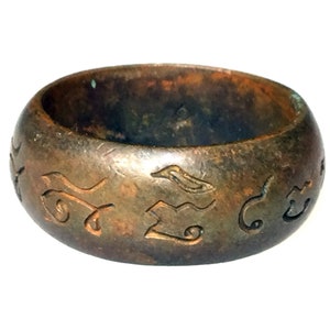 Rare Mantra Magic Ring Talisman Made by LP Hmoon, Baanjan Temple / Powerful Protective and Lucky Talisman / Thai Buddha Amulet / Nice Gift