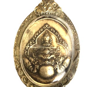 Rare Rahu-Omjan Din-Nam-Lom-Fi by Lp Not, Sisathong Temple / Powerful Lucky Charm Talisman / Protective Power / Blessed Thai Sacred Amulet