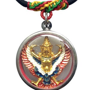 Rare King Garuda Maha Mongkon Saoha B.E. 2536 LP Koon, Baanrai Temple / Good Luck Talisman / Lucky Charm Pendant / Thai Buddha Amulet / Gift