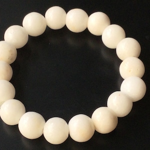 Pure White Kamlai Phra That Stone from Kao Sam Roi Yod Mountain Magic Powerful Bracelet Luck Rich Wealth Charm Thai Buddha Amulet