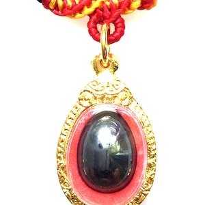 Black Leklai Metal Charm Magic Pendant from Kor-Laan Mountain / Top Rare Talisman for Protection / Blessed Sacred Thai Buddha Amulet