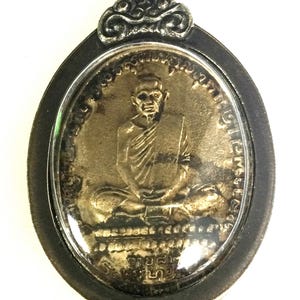 Rare Thai Buddha Amulet Pendant: Lp Derm, Nongpho Temple, Good Luck Charm