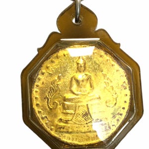 Gold Yantra LP Sothon Amulet: Thai Buddhist Good Luck Charm