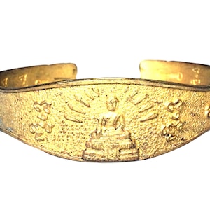 Rare Gold Mantra Yantra Lp Wat Rai-Khing Bracelet, Raikhing Temple / Powerful Lucky and Charm Bracelet / Blessed Sacred Thai Buddhist Amulet