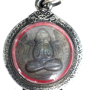 Rare Phra Pidta by Lp Sila, Phra Tath Temple / Powerful Lucky Life Protective Talisman / Good Luck in Business / Sacred Thai Buddha Amulet