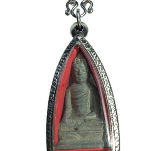 Rare Green Stone Pha Buddha Pang Maravichai Magic Pendant / Powerful Protective and Lucky Charm Talisman / Blessed Sacred Thai Buddha Amulet