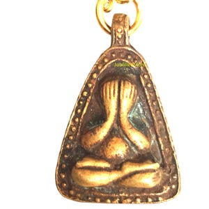 Rare Brass Phra Pidta Lp Ngern, Bang-Klan Temple / Lucky and Charm Protective Talisman / Blessed Sacred Thai Buddha Amulet / Gift for Unisex