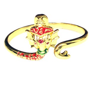 Rare Gold God Ganesh Yantra Magic Bracelet, Devarai Temple / Top Powerful Lucky and Charm for Success / Blessed Sacred Thai Buddha Amulets