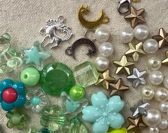Mixed Pastel Bead Kit – Acrylic Beads, Charms, and Cord