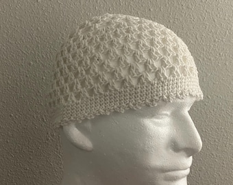 Crochet Skull Cap - Lightweight Vintage Style Mesh Cap - Retro Handmade Cotton Hat