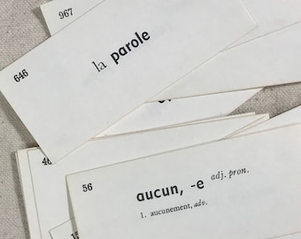 25 Vintage French Flash Cards, Paper Ephemera Lot - Smash Book or Junk Journal Supply
