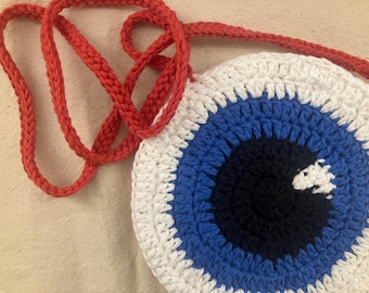 Handmade Crochet Eyeball Bag - Weird Crossbody Purse
