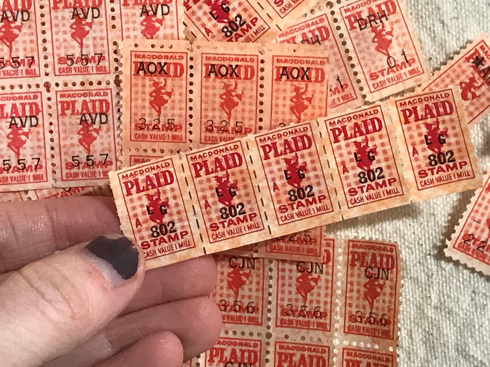 100 Plaid Trading Stamps Vintage Ephemera Lot Used Stamp Etsy