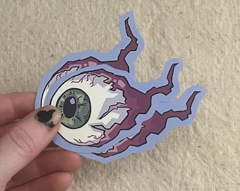 Eyeball Waterproof Vinyl Sticker - Creepy Decoration for Laptops, Water Bottles, Sketchbooks, Etc.