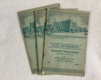 Vintage Mathematics Booklet Lot - 1950s Ephemera Lot - Small Vintage Book - Math Book Pages - Smash Book or Junk Journal Supply