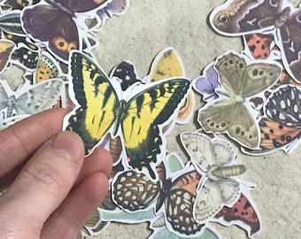 45 Butterfly Die Cuts - Vintage Ephemera, Scrapbook Supply