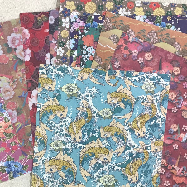 Assorted Origami Paper Pack, 6" Japanese Paper for Decoupage - Smash Book or Junk Journal Supply