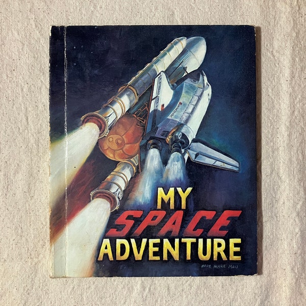 80s Vintage Space Book - 1980s Kid's Book - Vintage Hardcover Children's Book - Smash Book or Junk Journal Supply