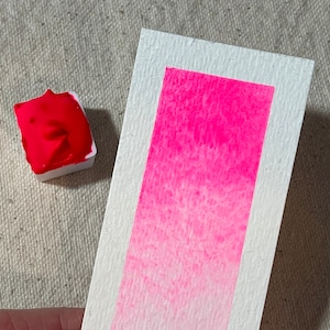 Neon Pink Watercolor Paint, Handmade Watercolors - Smash Book or Junk Journal Supply
