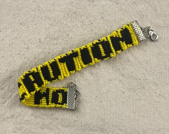 Caution Tape Friendship Bracelet – Handmade Grunge or Punk Accessory