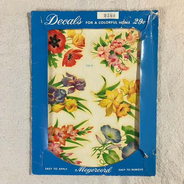 Vintage Floral Decals - Meyercord Transfers - Flower Ephemera Lot - Smash Book or Junk Journal Supply