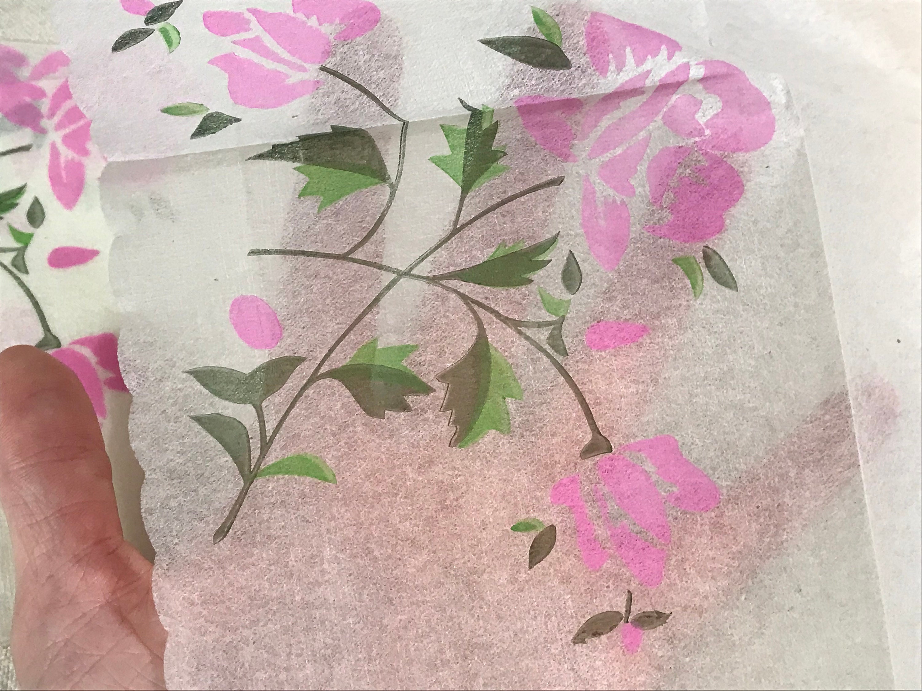 3 Japanese Rice Paper Napkins for Decoupage Pink Floral Etsy