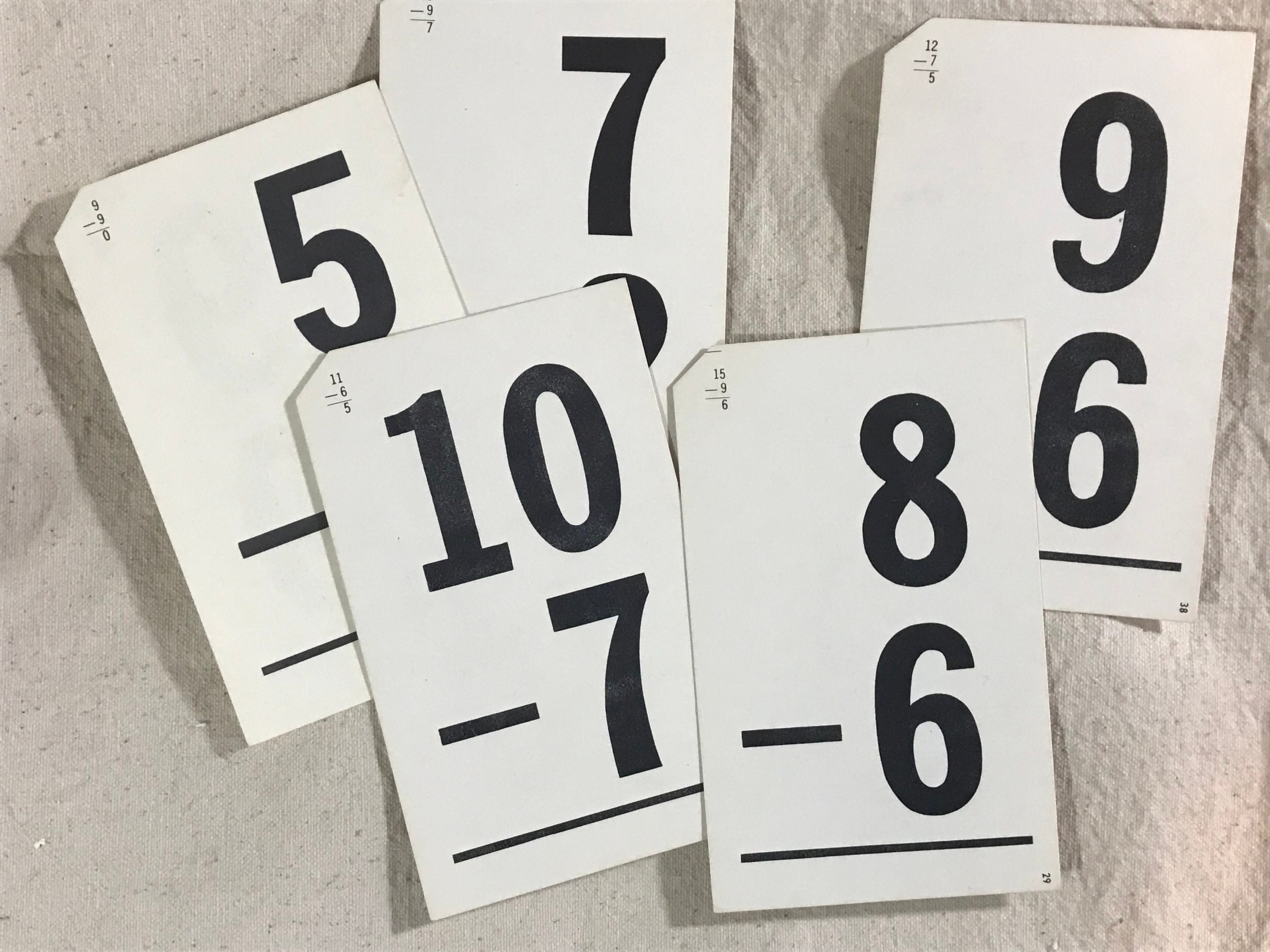 Vintage Math Flash Cards Milton Bradley Subtraction Etsy