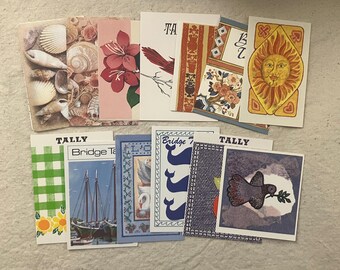 Vintage Tally Card Ephemera Pack - 13 Unique Paper Tallies