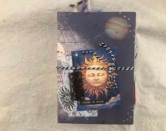 Celestial Junk Journal, ""Choose to Shine"" - Handmade Smash Buch, Sterne Galaxien Thema."