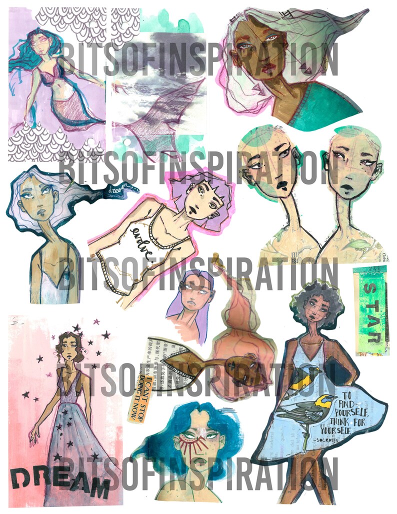 Art Journal DIGITAL Collage Sheet Bundle Printable Ephemera - Etsy
