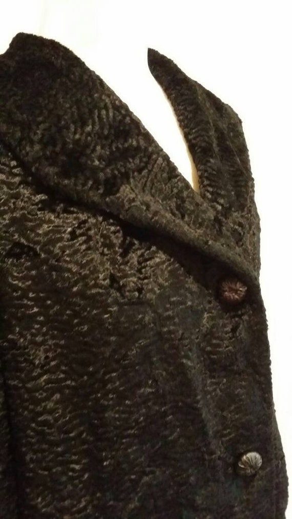 Vintage Black Faux Fur Swing Coat