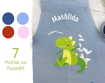 personalisierte Schürze | Kinderschürze | Backen | mit Namen | Geschenk | Baumwolle | niedliche Illustrationen