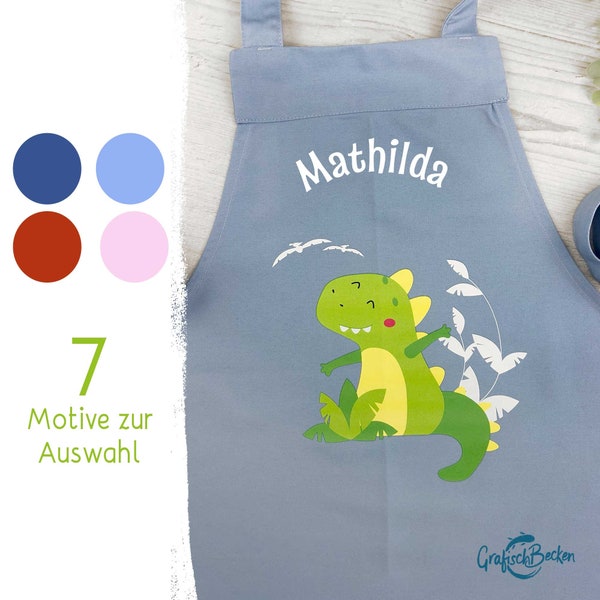 personalisierte Schürze | Kinderschürze | Backen | mit Namen | Geschenk | Baumwolle | niedliche Illustrationen