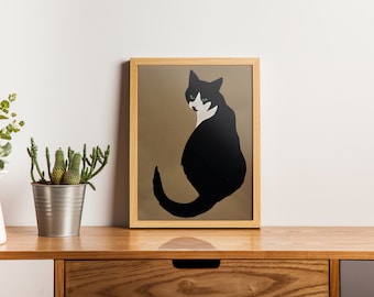 Póster serigrafiado de Tuxedo Cat / Edición limitada / Edición con variaciones / Firmado y numerado