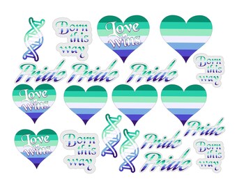 Gay pride sticker set