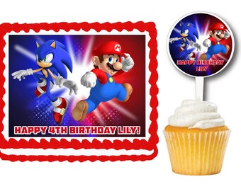 Sonic cupcake topper | Etsy