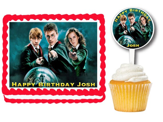 Harry Potter Edible Birthday Cake Cookie Or Cupcake Topper Harry Potter Edible Birthday Cake Cookie Or Cupcake Topper