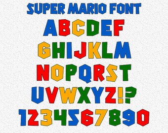 Super Mario Font Cut files, Mario alphabet Svg, Mario Bros Font Cut files: Svg, Dxf, png. Super mario letters files, Super mario font