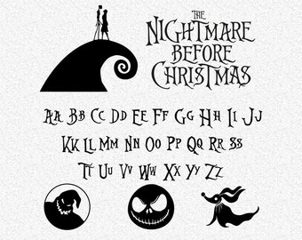 The Nightmare Before Christmas Alphabet Letters Alphabet Clipart Font Digital Font Letter Nightmare Before Christmas Instant Download