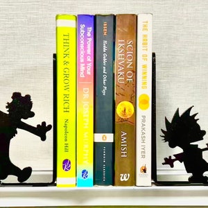 Calvin and Hobbes Metal Bookends, Comic Bookends, Decorative Bookends, Nursery Bookends, Kids Bookends, Unique Bookends, Hobbes Bookends