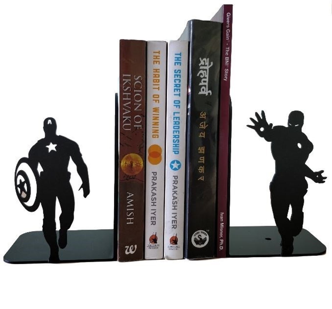Batman Reading Metal Bookend Batman Decor Superhero Decor Etsy