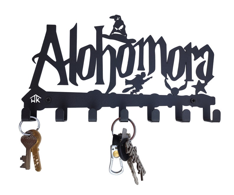 Alohomora Decorative Metal Key Holder Wall Mounted with 7 Hooks Entryway Key Cabinet/Children Room Décor 