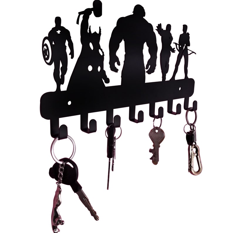 Avengers Wall Mounted Metal Key Holder Superhero Decor Etsy