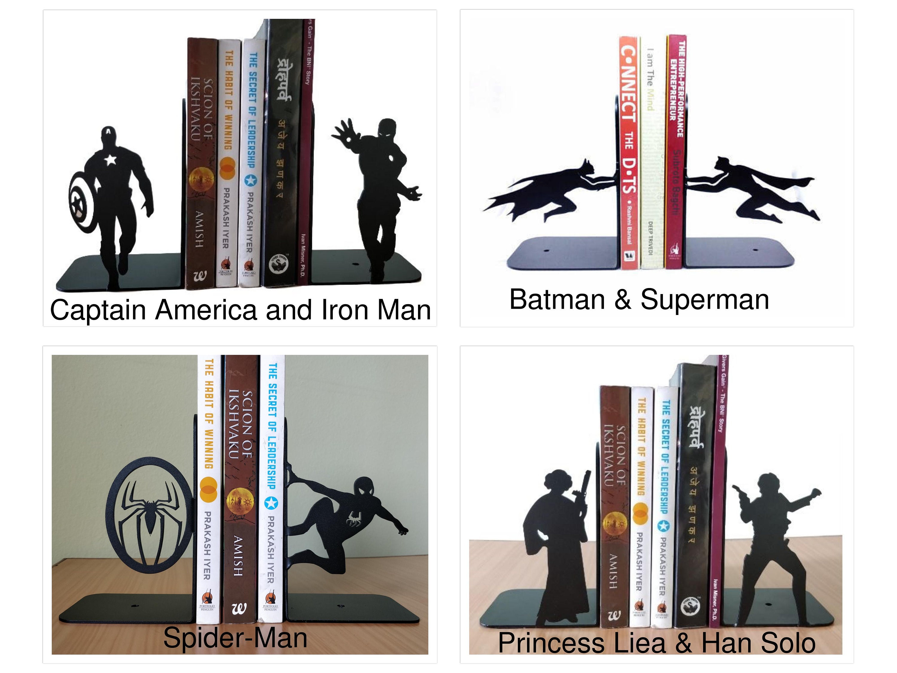 Buy 1 Get 1 Bookend Pair Metal Bookends Super Hero Bookends Etsy